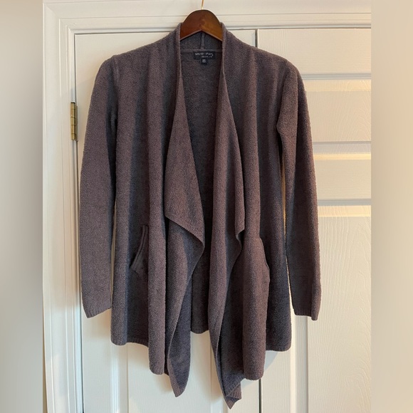 Barefoot Dreams Cozy Chic Lite Hi/Lo Cardigan Dark Gray/Carbon S/M - Picture 6 of 11